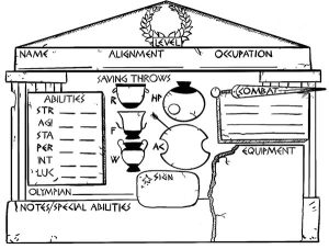 AEON: Ancient Greece Player Character Sheet - Print + PDF