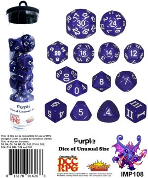 Dice of Unusual Size: Purple Dice Set