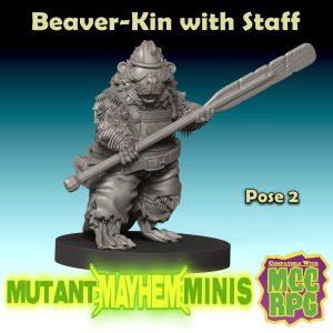 Mutant Mayhem Minis: Beaver-Kin w/ Staff (pose 2) 3D-Printable Miniature