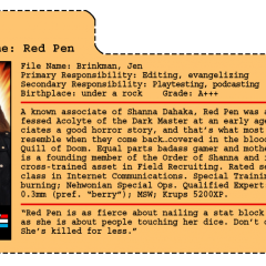 G.G. Joe File Card: Red Pen