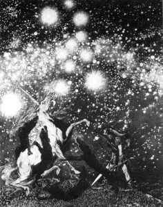 The original cover for King of Elfland's Daughter. (Illustration by Sidney Sime.)