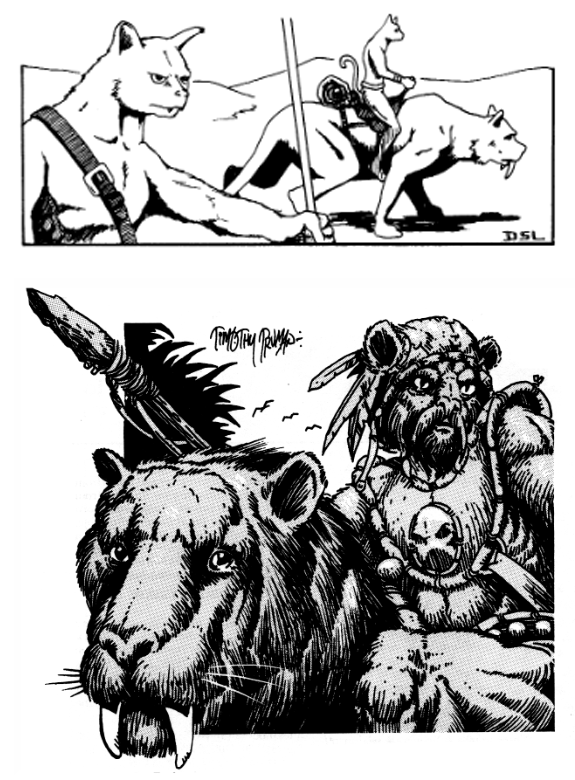 The Rakasa Tiger-Riders. Original version (top) and the second printing (bottom)