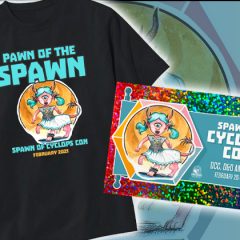 New in the Online Store: Spawn of Cyclops Con Stickers and Tees!